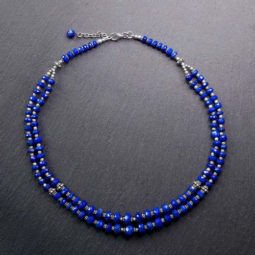 Lapis Lazuli Kette Doppelreihig